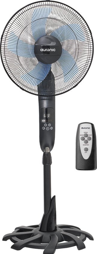 Auronic Tripod Fan - Ventilateur sur pied avec télécommande - minuterie - 50W - 53dB - Noir