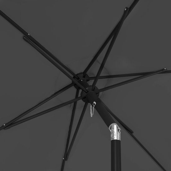 Parasol Premium - VONROC - Ø200cm - Toile résistante aux UV - Housse de protection incluse - Gris