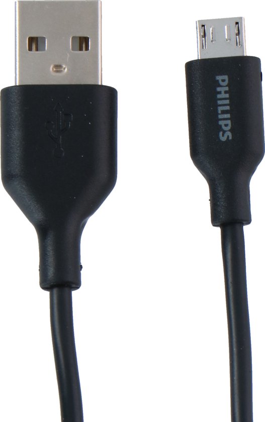 PHILIPS - Câble USB-A vers Micro USB - DLC21030U - Câble de 1,2 mètre - Câble de rechange - Noir