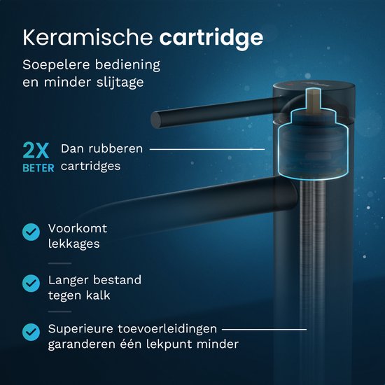 Mirlux Robinet de lavabo noir - Mélangeur de lavabo salle de bain - Robinet de lavabo - Robinet de lavabo / WC - Robinet - Robinet d'eau froide et chaude - Robinet de toilette eau froide et chaude