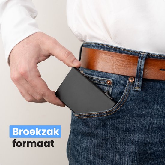 Porte-cartes pour 10 cartes - Sécurisé - Extensible - Protection RFID - Carte - Portefeuille - Aluminium - Homme - Pour hommes et femmes - Porte-cartes - Noir