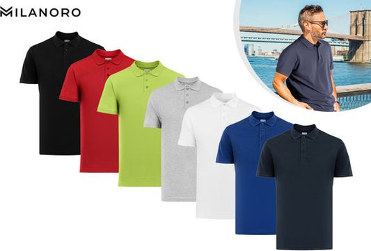 Milanoro - Polo élégant pour homme - bleu roi - XXL
