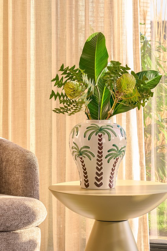 Mica Decorations Table d'appoint Celise - H44 x Ø59 cm - Métal - Beige