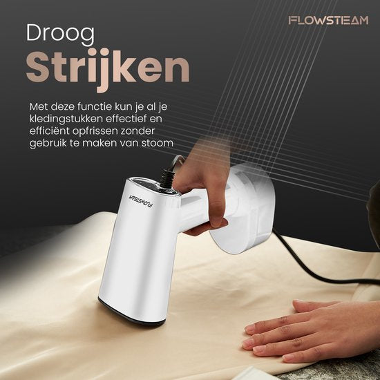 FLOWSTEAM® Luxury Clothes steamer - Défroisseur à main - Vêtements à la vapeur - Snow White Edition
