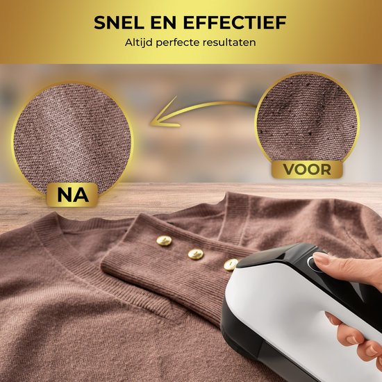 MostEssential Premium Electric Lint Remover FL777 - Tondeuse à charpie - Fonction de charge rapide USB-C - Sans fil - Batterie 2000 mAh - PRO Edition