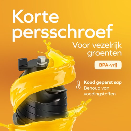 KitchenBrothers Slowjuicer - Vertical - Presse-agrumes - Presse-légumes et fruits - 126 mm - 750 ml - Rouge