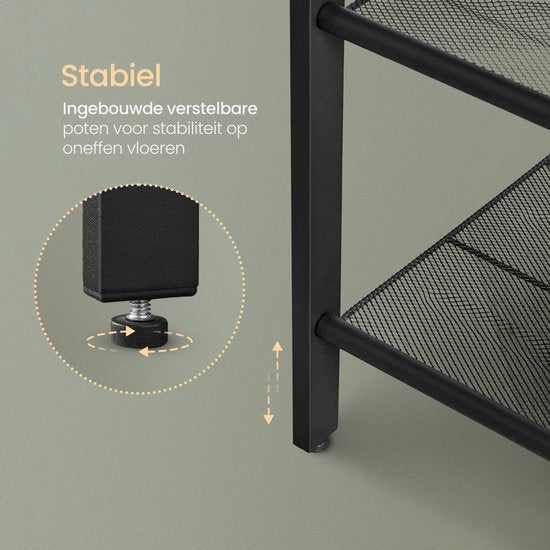 O'DADDY® Side Table Square - Tables d'appoint - Table de chevet - Table d'appoint - Petite table banc - Tables basses - Table pour ordinateur portable - Table basse industrielle - Table - Tablettes à grille réglable - 40x40x55 cm - Vintage Brown/Black