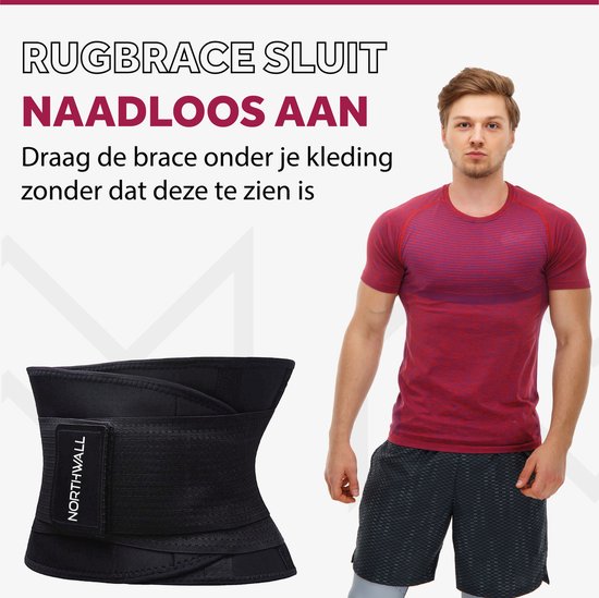 Orthèse lombaire Northwall - Correcteur de dos contre les douleurs lombaires - Soutien du dos - Noir - Taille M