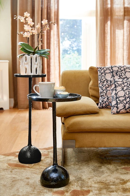 Mica Decorations Table d'appoint Colin - H68 x Ø24 cm - Aluminium recyclé - 100% FSC - Noir