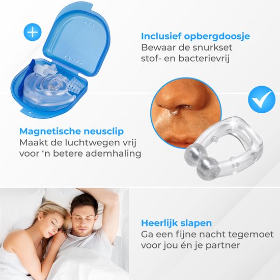 Nuvance - Kit anti-ronflement - Attelle anti-ronflement - Écarteurs de nez - Pince-nez - Attelle anti-ronflement - eBook inclus - Stop au ronflement - Meilleur sommeil