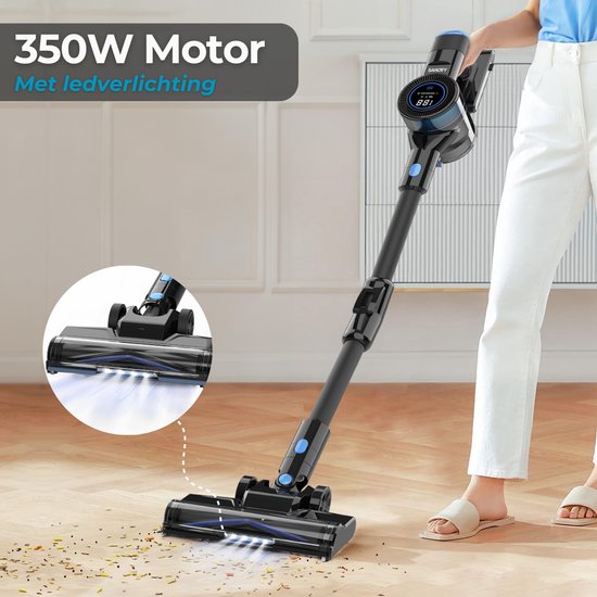 Sanovy Turbo Flex X28 Aspirateur à manche sans fil - Sans sac - Alimentation par batterie - 350W - 28Kpa - Avec accessoires - Aspirateur sans sac sans fil