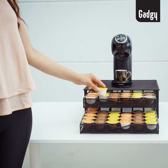 Adapté aux porte-capsules Dolce Gusto - Porte-capsules à café avec 2 tiroirs - 72 porte-capsules Dolce Gusto - antidérapant et anti-vibrations - cadeau de la fête des pères