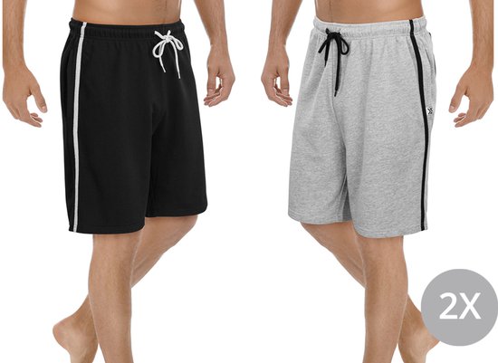 Milanoro - M - Short - pack de 2 - Homme - Noir/Gris