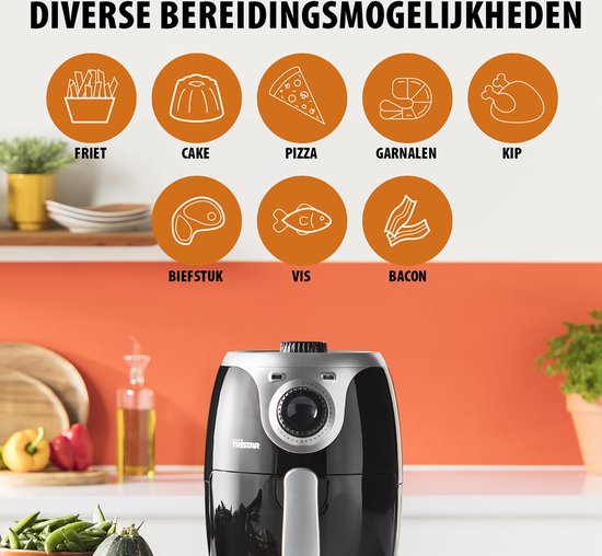 Tristar Airfryer Mini Crispy FR-6980 - 2 litres - Friteuse à air chaud - sans PFAS - Compact - Noir - 1000W