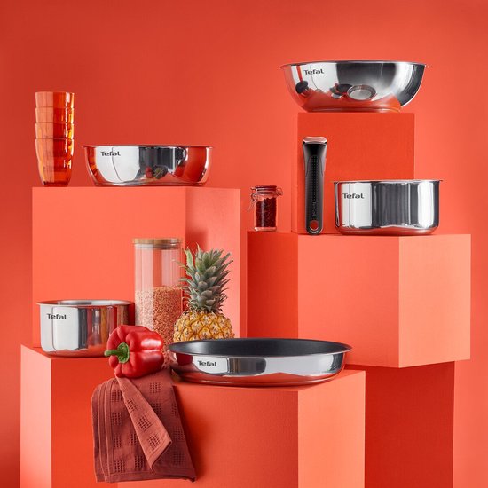 Tefal Ingenio Emotion - Batterie de casseroles - 20 pièces - Induction - Empilable - Poignée amovible - Gain de place