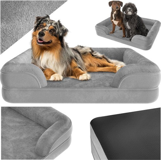 tectake® dog bed - coussin pour chiens de grande et moyenne taille - moelleux et lavable - panier pour chien avec mousse à mémoire de forme - box pour chien - chaise longue pour chien - panier pour chien - coussin pour chien L (91 x 68 x 18 cm)