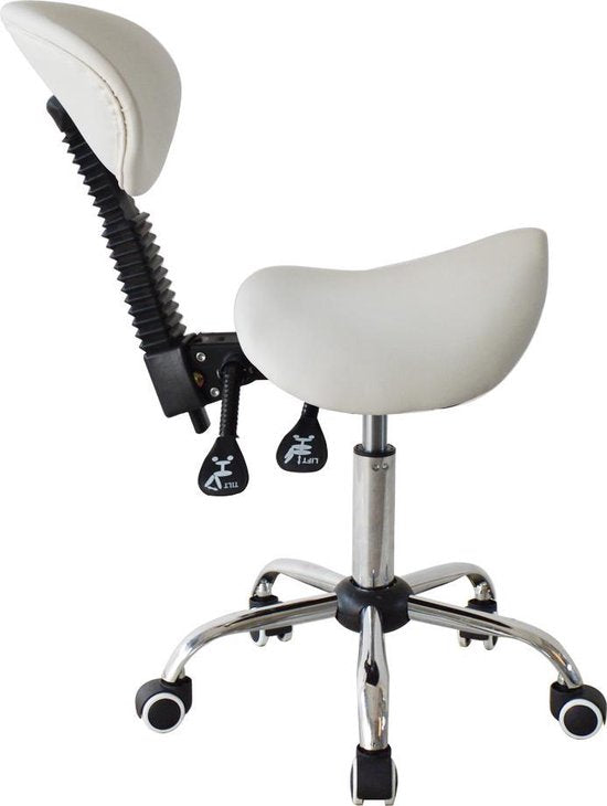 Tabouret de selle ergonomique dossier inclinable - tabouret de barbier - tabouret - hauteur réglable