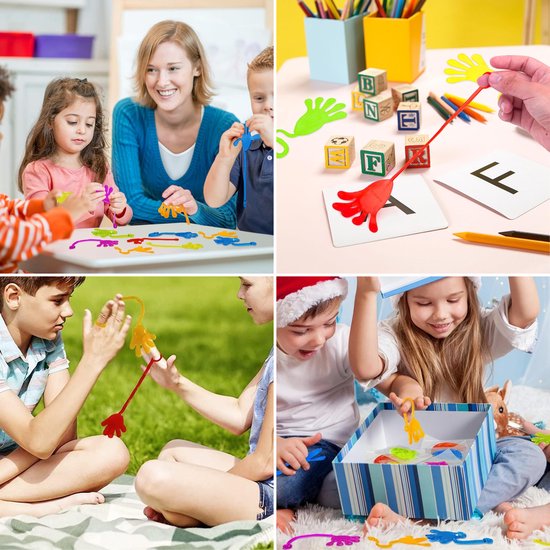 Partizzle 48x Sticky Hands - Cadeaux pour les mains collantes - Grabbelton Treat Gifts - Sensory Small Toys - For Children & Toddlers