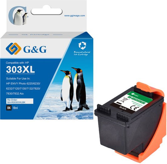 G&G 303 XL Cartouche d'encre pour HP 303 303XL - Noir - Haute capacité