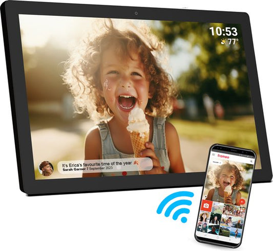 Cadre photo numérique Denver 32 pouces - XXL - Full HD - Frameo App - Cadre photo - WiFi - 32GB - IPS Touchscreen - PFF3260