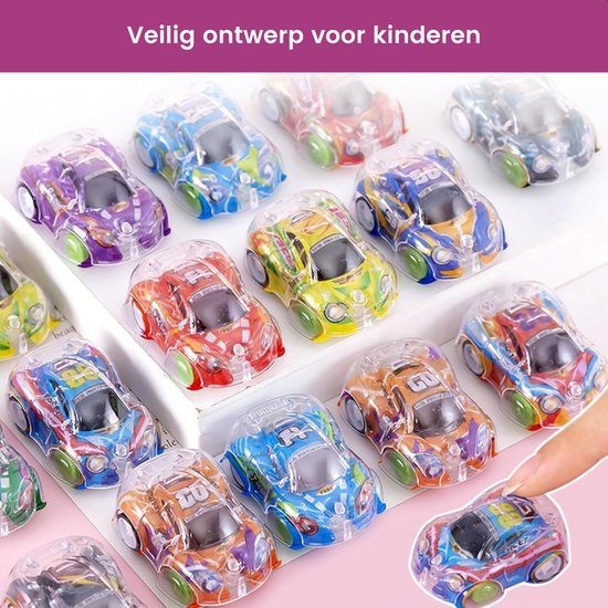 Partizzle 50x Voitures - Voitures à tirer - Voitures auto-conductrices - Cadeaux de distribution de voitures - Grabbelton Cadeaux pour enfants et jeunes enfants - Garçons - 5cm