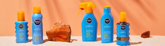 NIVEA SUN Protect & Bronze Spray solaire - SPF 20 - Spray solaire - Waterproof - Stimule le bronzage - 200 ml