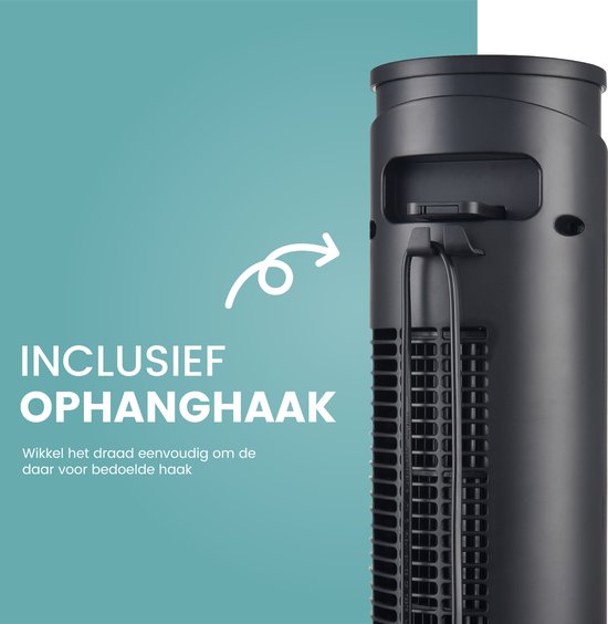 AirKing Ventilateur de tour 117cm - Ventilateur de colonne avec télécommande - Minuterie - 3 modes de vitesse - Oscillation & écran LED dimmable - Efficace sur le plan énergétique - Ventilateur de refroidissement pour la pièce - Noir