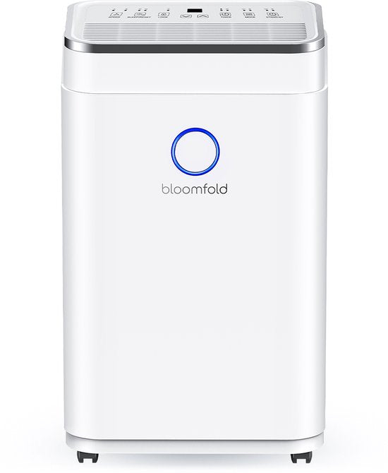 Déshumidificateur Bloomfold - 25L par jour - Fonction Lavage-Séchage incluse - Convient pour le salon, la chambre, la cave et la salle de bain - Déshumidificateur - Blanc