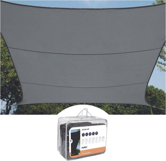Perel Toile d'ombrage, perméable à l'eau, perméable à l'air, 5 x 5 m, 180 g/m², HDPE, carré, gris foncé