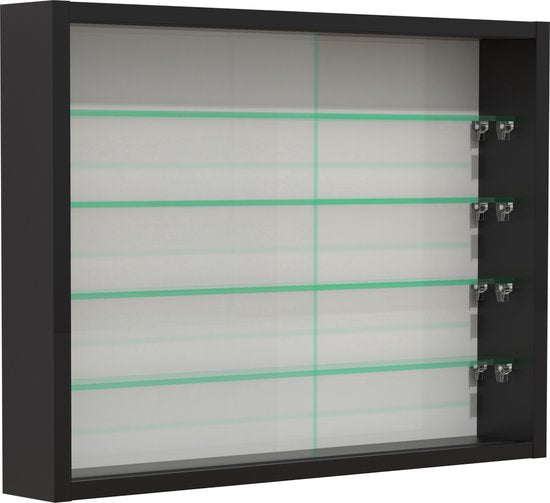 Vitrine debout vitrine murale suspendue - étagères en verre 50 cm de large x 4,5 de profondeur - portes coulissantes