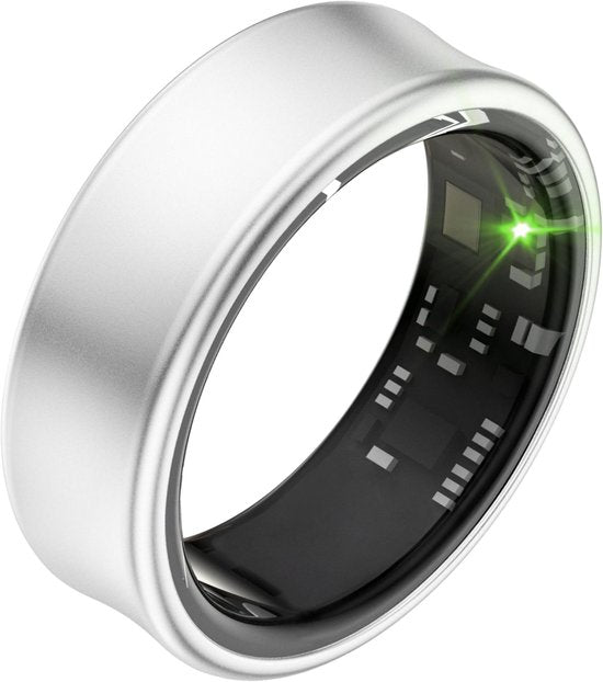 Focus® S2 Smart Ring - Argent - Taille 11 - AI Coach - Fréquence cardiaque - Cycle menstruel - Moniteur de sommeil - Score de récupération - Smart Ring - Performance sportive - Podomètre - Étanchéité IP68 - Mesure O2 - Femmes - Hommes - Wearables - Boîtie
