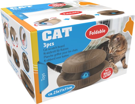 maxxpro Jouets pour chats - Carton à gratter - Herbe à chat - Balle de jeu