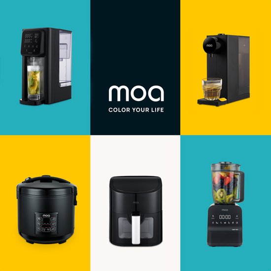 MOA Distributeur d'eau chaude 2L avec contrôle de la température - 20-100°C - Robinet d'eau chaude - Fonction lait - Bouilloire instantanée - Sans BPA - Noir