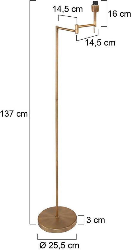Mexlite lampadaire Bella - bronze - métal - 45 cm - douille E27 - 3406BR