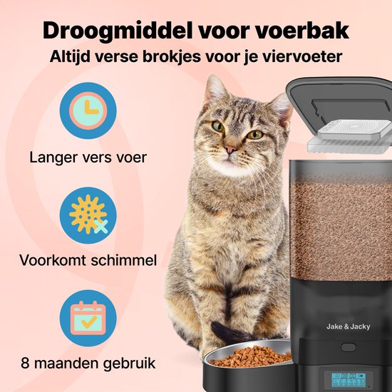 Jake & Jacky - Déshydratant pour nourrisseur automatique - Gel de silice - Recharge - 6 pièces