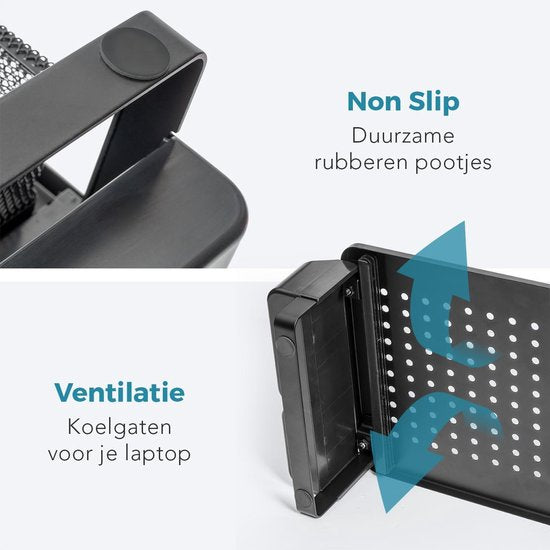 LifeGoods Support de moniteur - Rehausseur de moniteur - Rehausseur d'écran - Réglable - 37 x 23,5 x 10 cm - Métal - Noir