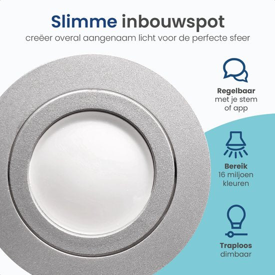 Gologi Smart Recessed Spotlights - Smart LED Downlight Dimmable - Tiltable - RGB+CCT Light - Gu10 LED Lamp - White