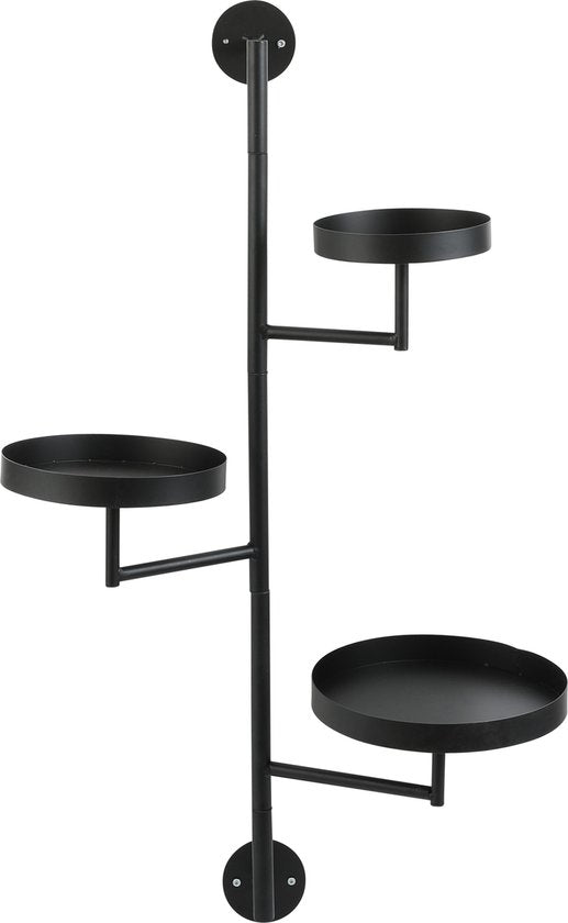 Mica Decorations Perry Wall Rack - L30 x L23 x H80 cm - Métal - Noir