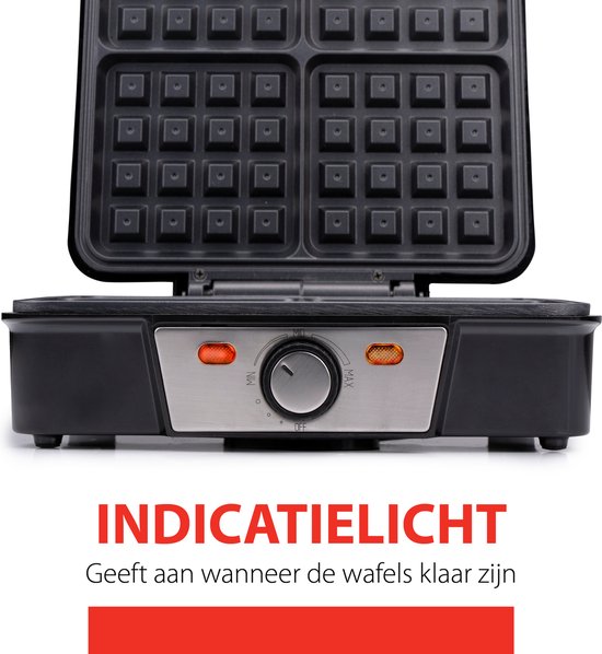 gaufrier alpina - gaufres de Bruxelles - revêtement antiadhésif - 4 gaufres - 1200W