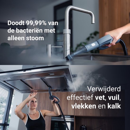 Techweise - TS1 Nettoyeur vapeur (21 accessoires) - 1500W, 45 min de vapeur, 3.6 Bar de pression, 100°C - 40 x 28.2 x 33.5 cm - Plastique/métal - Gris/Noir