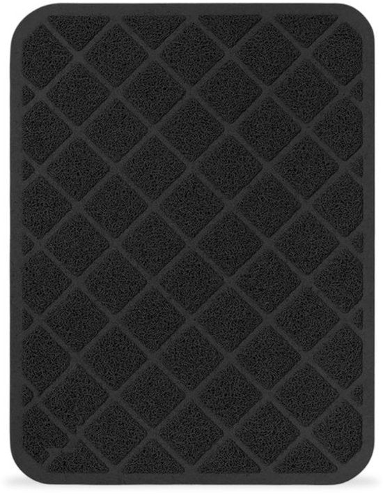 Tapis de litière pour chat - Tapis d'écoulement pour bac à litière - Toilette pour chat - Litière pour chat - Convient au bac à litière automatique - autonettoyant - Noir - Dutchwide