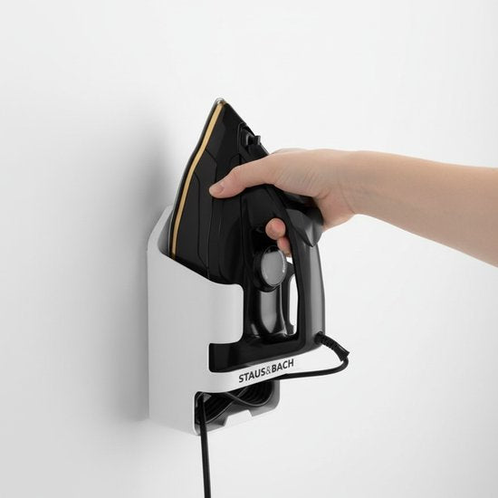 STAUS&BACH Support de fer à repasser PressIQ - pour suspendre le fer à repasser et la planche à repasser - Système de suspension - Blanc