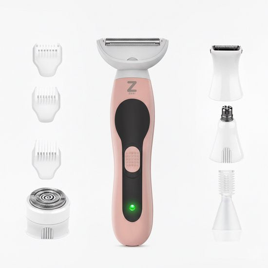 Rasoir pour femmes - Rasoir 5 en 1 - Maillot - Aisselles - Jambes - Poils du visage - Tondeuse pour le nez - Zeri