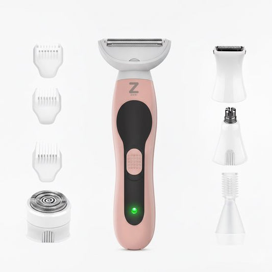 Rasoir pour femmes - Rasoir 5 en 1 - Maillot - Aisselles - Jambes - Poils du visage - Tondeuse pour le nez - Zeri