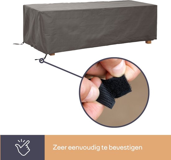Perel Housse d'extérieur pour table jusqu'à 220 cm, grise, rectangulaire, 225 cm x 105 cm x 75 cm