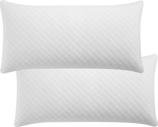 Juskys 2 Pieces Oreiller de tête / Oreiller de sommeil / Oreiller - 40 x 80 cm - Mousse à mémoire de forme