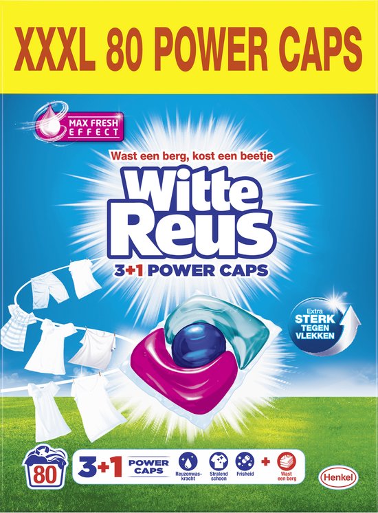 White Giant Power Caps Laundry Capsules - Capsules de détergent - Advantage pack - 2x40 lavages