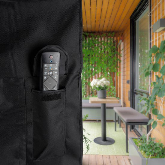 Alpina Outdoor housse de télévision - 81x58x11.5 cm - hydrofuge et antisalissure - noir