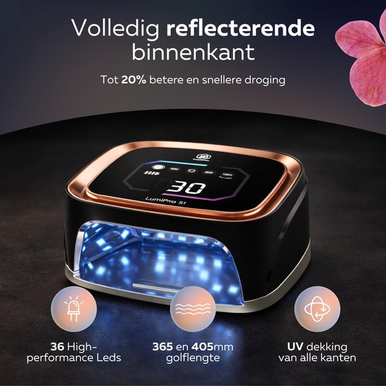 Beeperfect® Lampe UV Gel Nails - Lampe à ongles - Lampe à ongles UV Led - Séchoir à ongles - Sans fil - Intérieur réfléchissant - Or rose