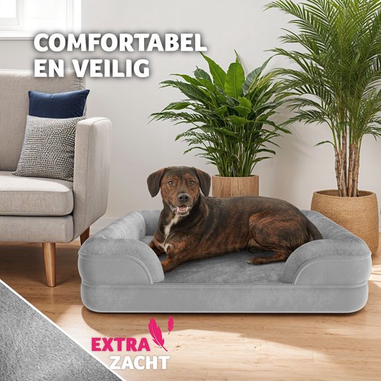 tectake® dog bed - coussin pour chiens de grande et moyenne taille - moelleux et lavable - panier pour chien avec mousse à mémoire de forme - box pour chien - chaise longue pour chien - panier pour chien - coussin pour chien L (91 x 68 x 18 cm)